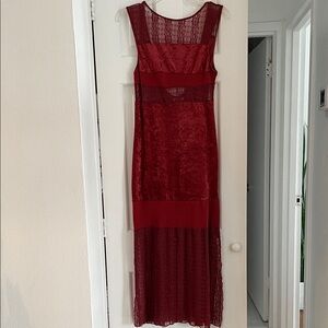 Free People Red Lace Maxi Dress